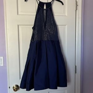 Blue halter neck worn once size 15